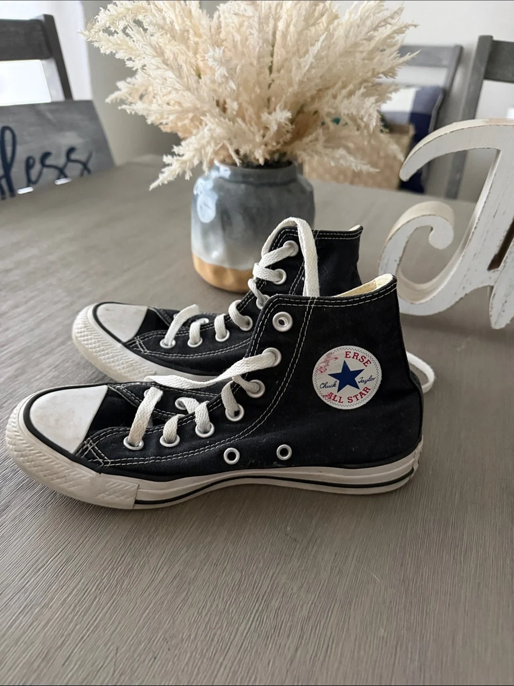 Converse Black High Top Kids' Sneakers with White Accents